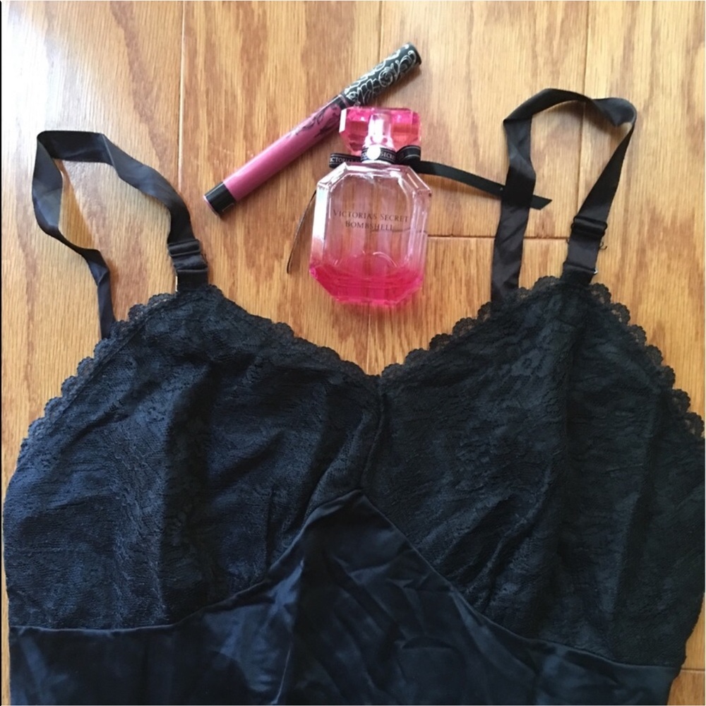 1960s vintage black embroidered dress slip